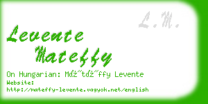 levente mateffy business card